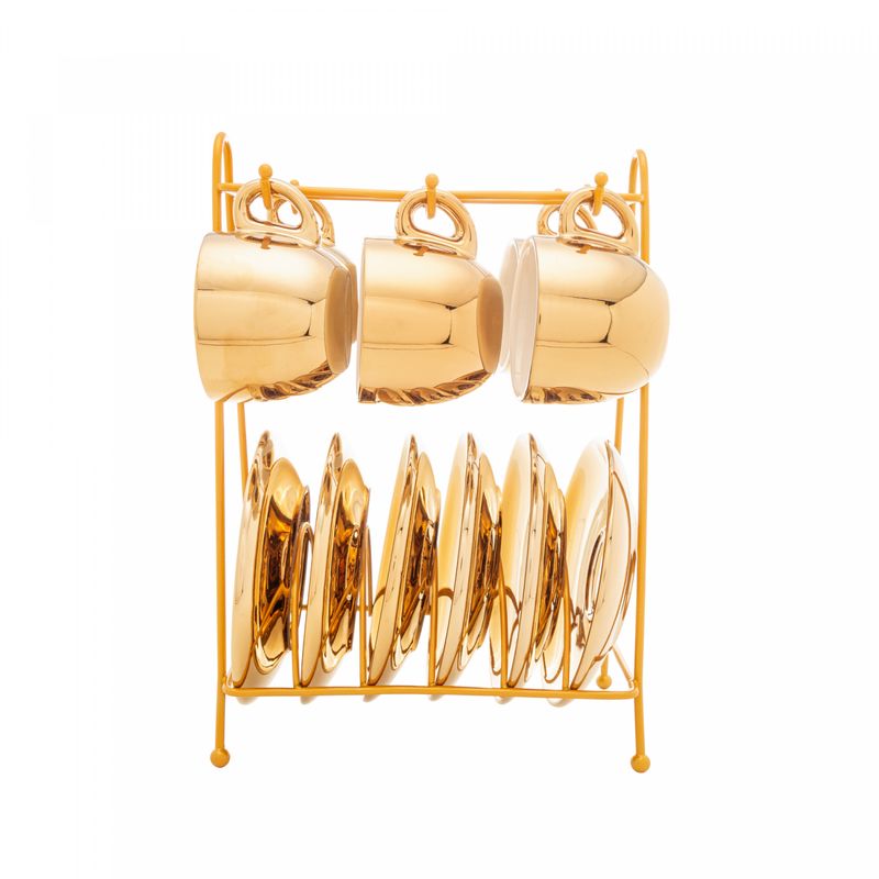 Conjunto-6-Xicaras-de-Cafe-de-Porcelana-com-Pires-e-Suporte-Versa-Dourado-Branco-90ml-Wolff