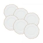 Conjunto-6-Pratos-para-Sobremesa-de-Porcelana-Maldivas-Branco-com-Fio-de-Ouro-21cm-x-15cm-Wolff