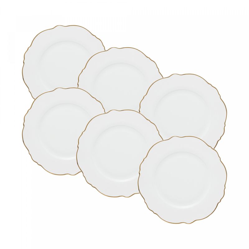 Conjunto-6-Pratos-para-Sobremesa-de-Porcelana-Maldivas-Branco-com-Fio-de-Ouro-21cm-x-15cm-Wolff