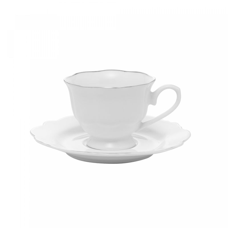 Conjunto-6-Xicaras-de-Cha-de-Porcelana-com-Pires-Branco-com-Fio-Prata-Maldivas-180ml-Wolff