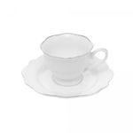 Conjunto-6-Xicaras-de-Cha-de-Porcelana-com-Pires-Branco-com-Fio-Prata-Maldivas-180ml-Wolff