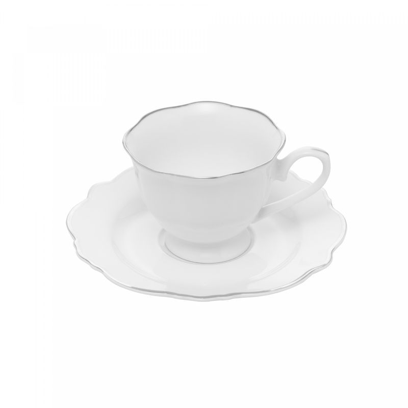 Conjunto-6-Xicaras-de-Cha-de-Porcelana-com-Pires-Branco-com-Fio-Prata-Maldivas-180ml-Wolff