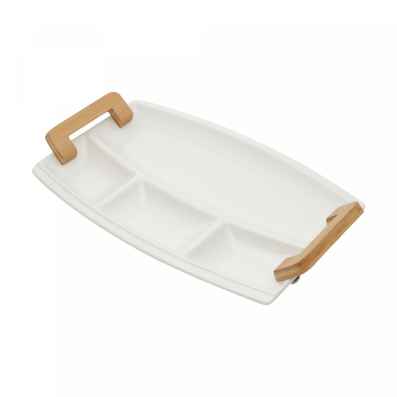 Petisqueira-de-Porcelana-com-Alca-de-Madeira-Branca-22cm-x-37cm-x-5cm-Wolff