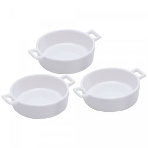 Conjunto 3 Petisqueiras de Porcelana 12cm x 3cm x 9cm - Wolff