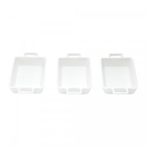 Conjunto 3 Petisqueiras de Porcelana 16cm x 3cm x 8cm - Wolff