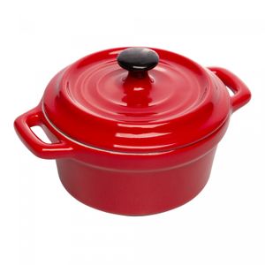 Mini Caçarola de Porcelana Black Lid Vermelha 13cm x 10cm x 8cm - Wolff