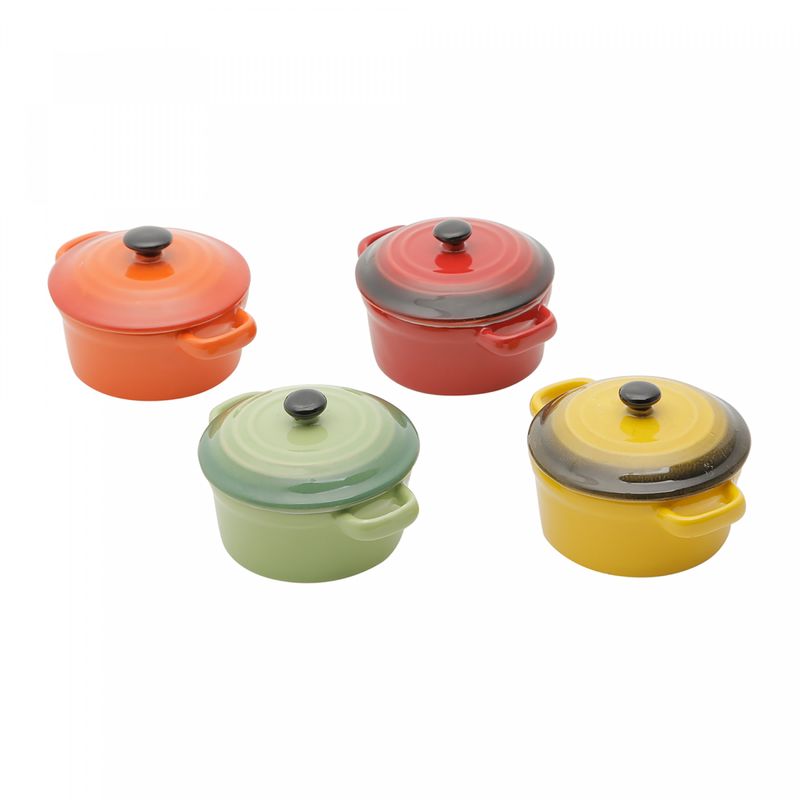 Conjunto-4-Mini-Panelas-de-Porcelana-com-Tampa-Coloridas-12cm-x-8cm-Wolff