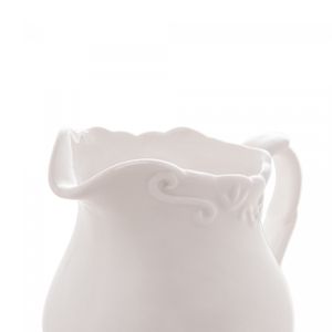 Leiteira de Porcelana Alto Relevo Branca 250ml - Wolff