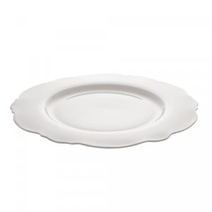 Conjunto 6 Pratos Rasos de Porcelana Maldivas com Fio Prata 28cm - Wolff