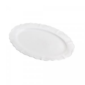 Travessa Oval de Porcelana Fancy Branco 28cm x 19cm x 3cm - Wolff
