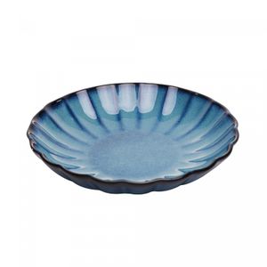 Prato para Risoto de Cerâmica Scallop Azul 23cm - Wolff
