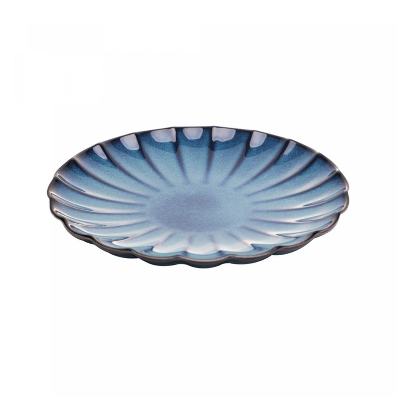Prato-para-Sobremesa-de-Ceramica-Scallop-Azul-21cm-Wolff