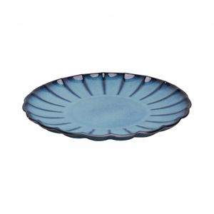 Prato Raso de Cerâmica Scallop Azul 27cm - Wolff