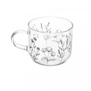 Caneca de Vidro Borossilicato Resistente ao Calor Flor 120ml - Wolff