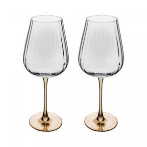 Conjunto 2 Taças para Vinho De Vidro Com Haste Âmbar Classic 560Ml - Wolff