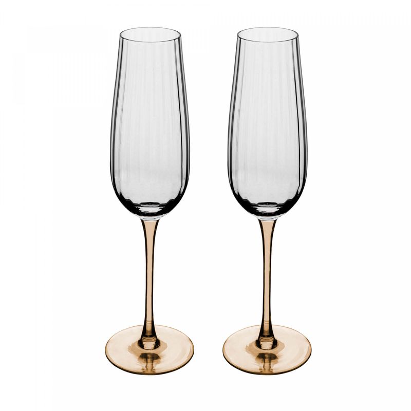 Conjunto-2-Tacas-para-Champanhe-De-Vidro-Com-Haste-Ambar-Classic-230Ml-Wolff