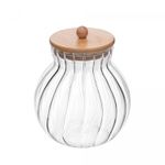 Porta-Mantimentos-de-Vidro-com-Tampa-de-Bambu-Classic-450ml-Wolff