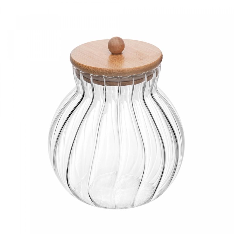 Porta-Mantimentos-de-Vidro-com-Tampa-de-Bambu-Classic-450ml-Wolff