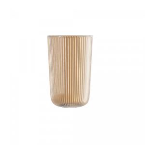 Conjunto 2 Copos Altos de Vidro Lines Âmbar Metalizado 450ml - Wolff