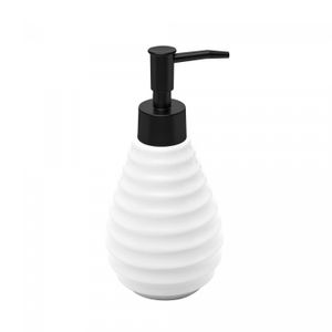 Porta Sabonete Líquido de Cerâmica Colméia Branco 330ml - Wolff