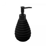 Porta-Sabonete-Liquido-de-Ceramica-Colmeia-Preto-330ml-Wolff