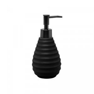 Porta Sabonete Líquido de Cerâmica Colméia Preto 330ml - Wolff