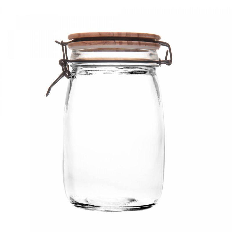 Porta-Mantimento-de-Vidro-com-Tampa-Hermetica-de-Bambu-1L-Wolff