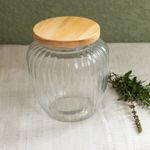 Porta-Mantimento-de-Vidro-com-Tampa-de-Pinus-24L-Wolff