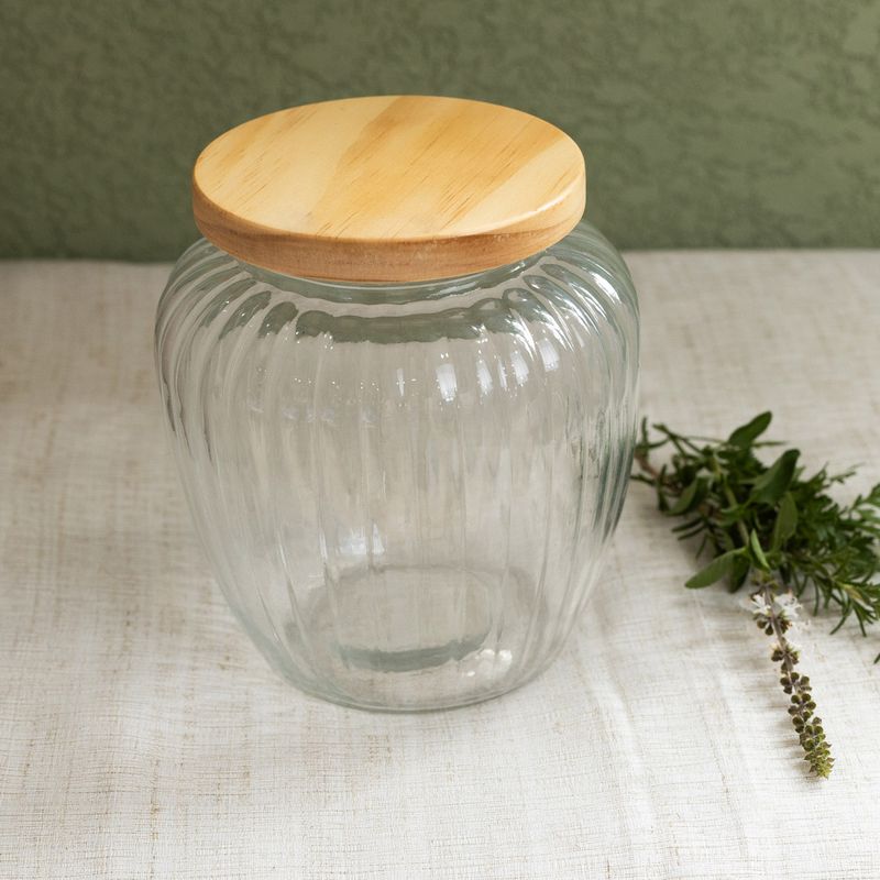 Porta-Mantimento-de-Vidro-com-Tampa-de-Pinus-24L-Wolff