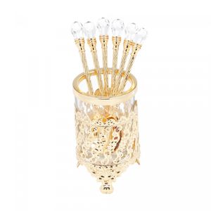Conjunto 6 Colheres de Zamac com Suporte Dourada 14cm - Wolff