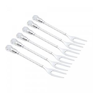 Conjunto 6 Garfos para Petisco de Zamac Niquelado Crystal 11cm - Wolff