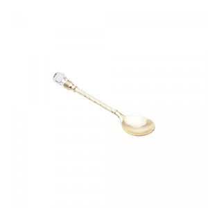 Conjunto 6 Colheres de Café de Zamac Crystal Dourado 11cm - Wolff