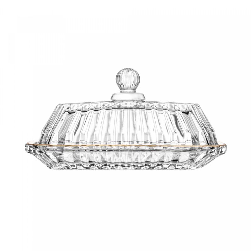 Manteigueira-Retangular-de-Cristal-com-Tampa-e-Fio-de-Ouro-Imperio-155cm-x-75cm-x-85cm-Wolff