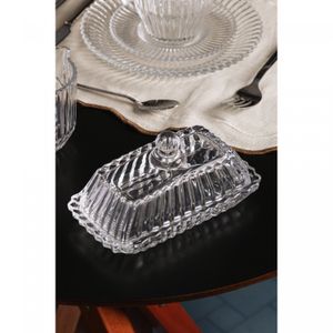 Manteigueira Retangular de Cristal com Tampa Império 17cm x 9cm x 8,5cm - Wolff