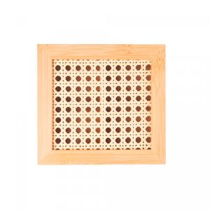 Caixa Organizadora de Bambu com Divisórias e Tampa em Treliça 17cm x 16cm x 7,5cm  - Wolff