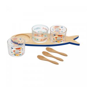 Conjunto 3 Petisqueiras com Bandeja de Bambu Iki - Wolff