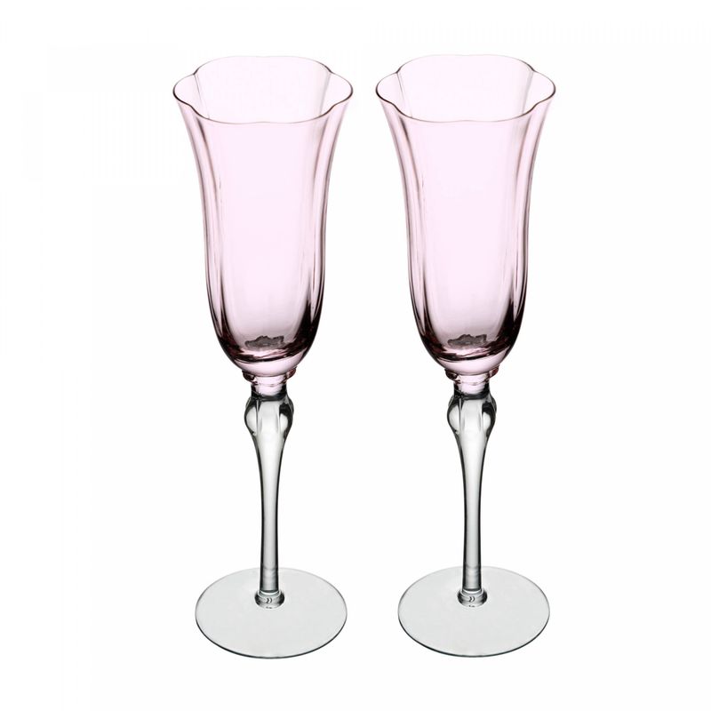 Conjunto-2-Tacas-para-Champanhe-Lily-200ml-Rosa-e-Cinza-Vidro-Wolff