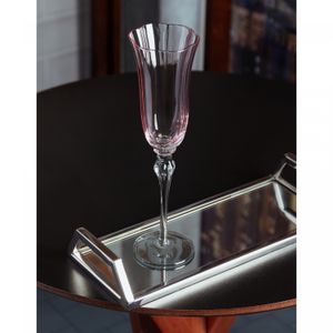 Conjunto 2 Taças para Champanhe Lily 200ml Rosa e Cinza Vidro - Wolff