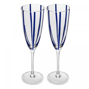 Conjunto 2 Taças para Champanhe Azura 200ml Azul Vidro - Wolff