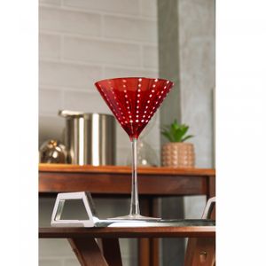 Conjunto 2 Taças para Martini Orquídea 220ml Vermelho Vidro - Wolff