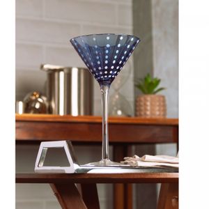 Conjunto 2 Taças para Martini Orquídea 220ml Azul Vidro - Wolff