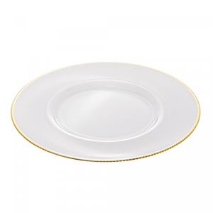 Sousplat com Fio de Ouro Thin Edge 33cm Cristal - Wolff