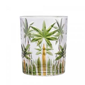 Copo Baixo Palm Tree Handpaint 340ml Cristal Ecológico - Wolff