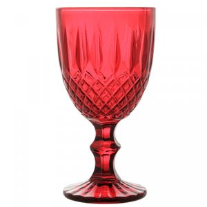 Taça para Água Greek 320ml Vermelha Vidro - Wolff