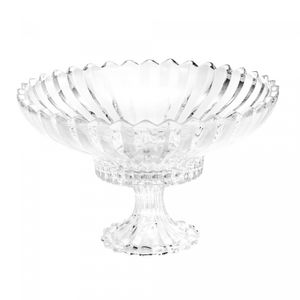 Centro de Mesa de Cristal com Pé Geneva 32cm x 21cm - Wolff