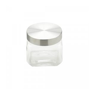Porta Mantimento de Vidro com Tampa de Aço Quadrado 800ml - Wolff