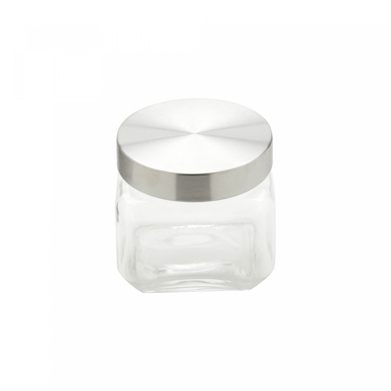 Porta-Mantimento-de-Vidro-com-Tampa-de-Aco-Quadrado-2L-Wolff