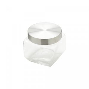 Porta Mantimento de Vidro com Tampa de Aço Quadrado 800ml - Wolff