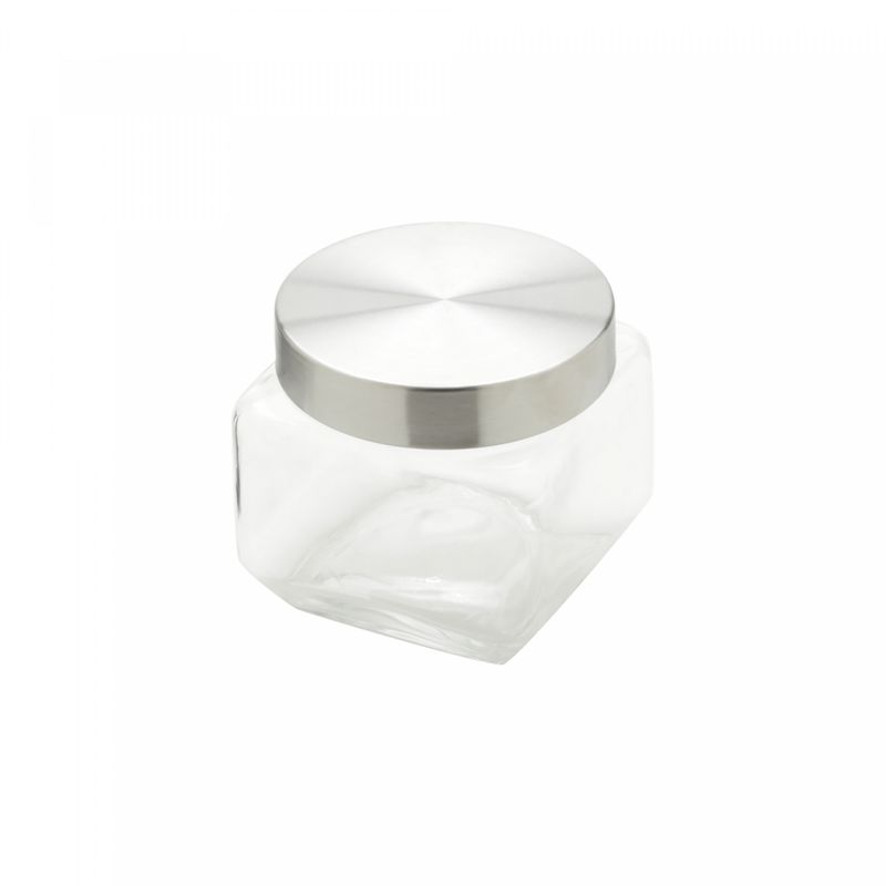 Porta-Mantimento-de-Vidro-com-Tampa-de-Aco-Quadrado-2L-Wolff