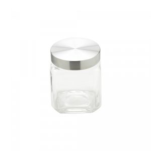 Porta Mantimento de Vidro com Tampa de Aço Quadrado 1,2L - Wolff